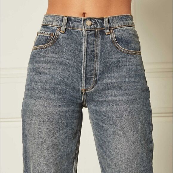 Boyish The Ziggy High Waisted Straight Leg Denim Jeans in Krush Groove NWT - Picture 4 of 11